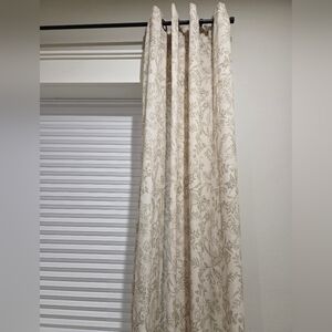 Sage Green And Neutral Linen Jaquard Grommet Curtain Panels Set Of 2